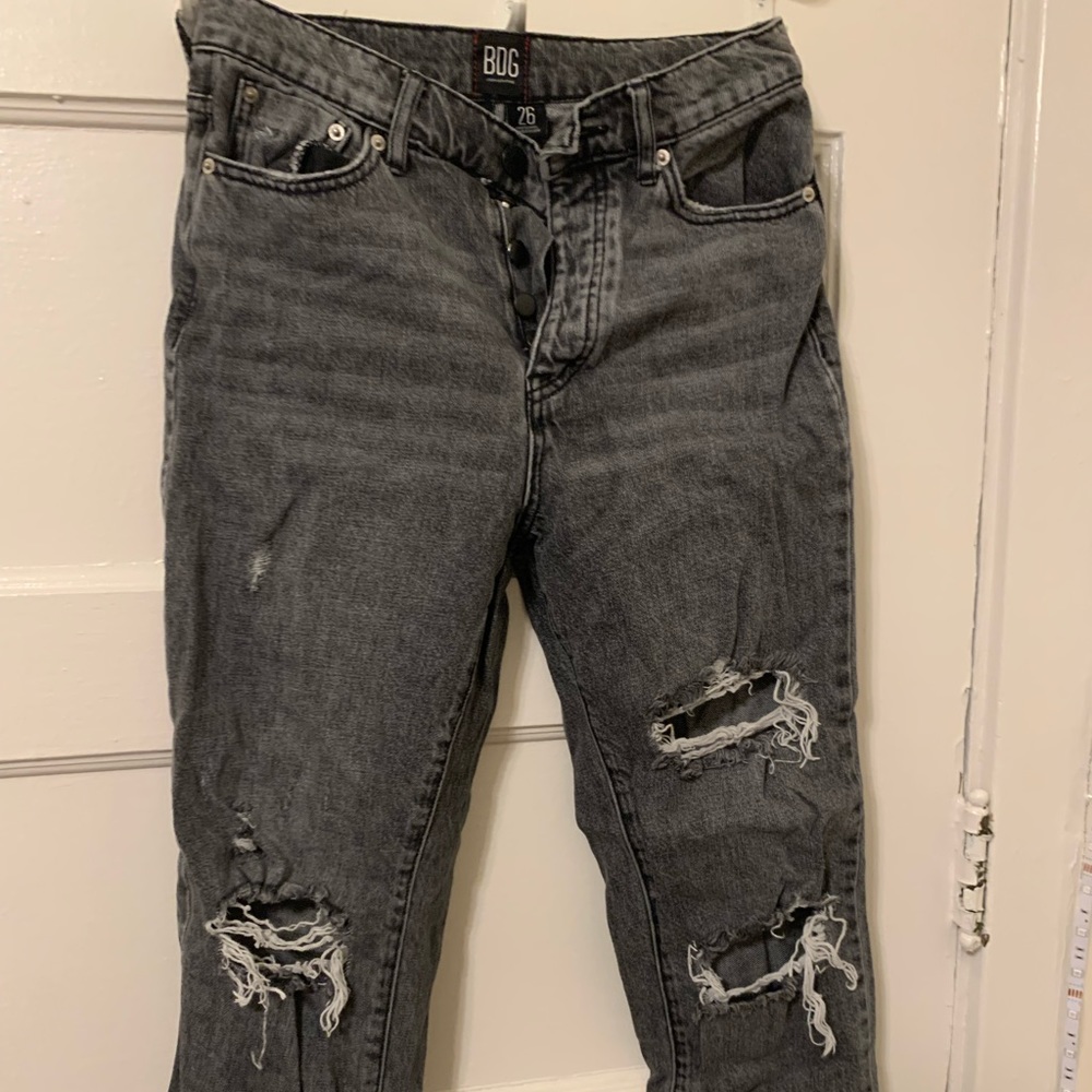 BDG black washed mom jeans